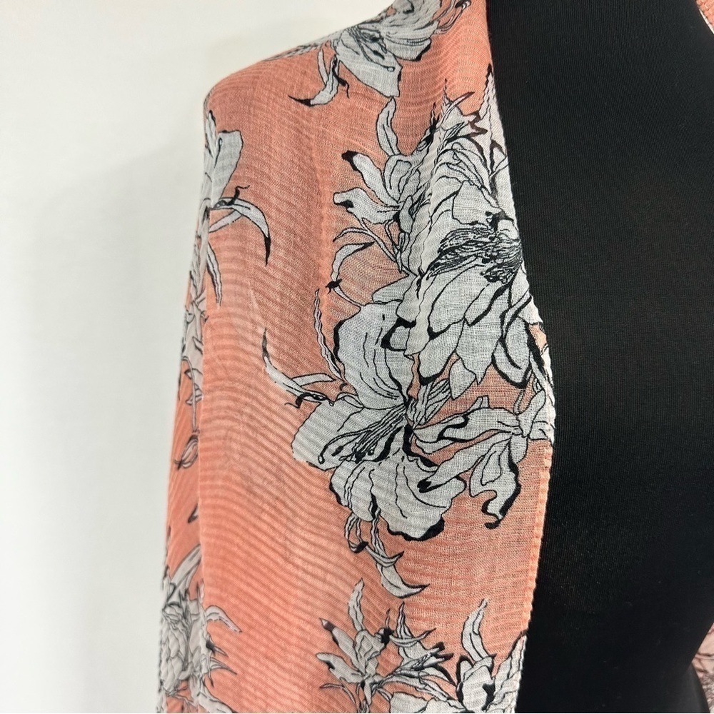 STEVE Madden Hibiscus Peach Scarf - Picture 2 of 4